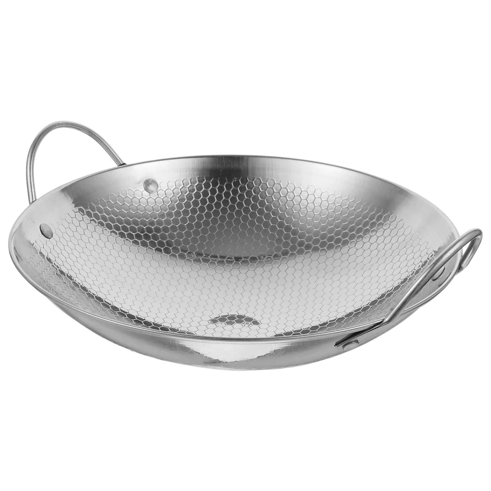 Griddle Pan Cooking Pot Stir Fry Wok Frying Metal Pans for Household Stock Stainless Steel Alcohol Stove