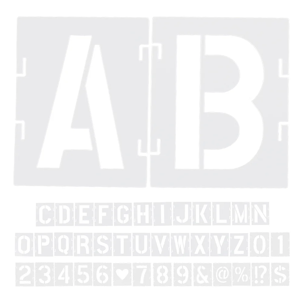 42 Stück Buchstabenvorlagen, Malschablonen, langlebig, wiederverwendbar, für Heimwerker, Basteln, Holz, Stoff, Papier, Malschablone, Alphabet, Zahl