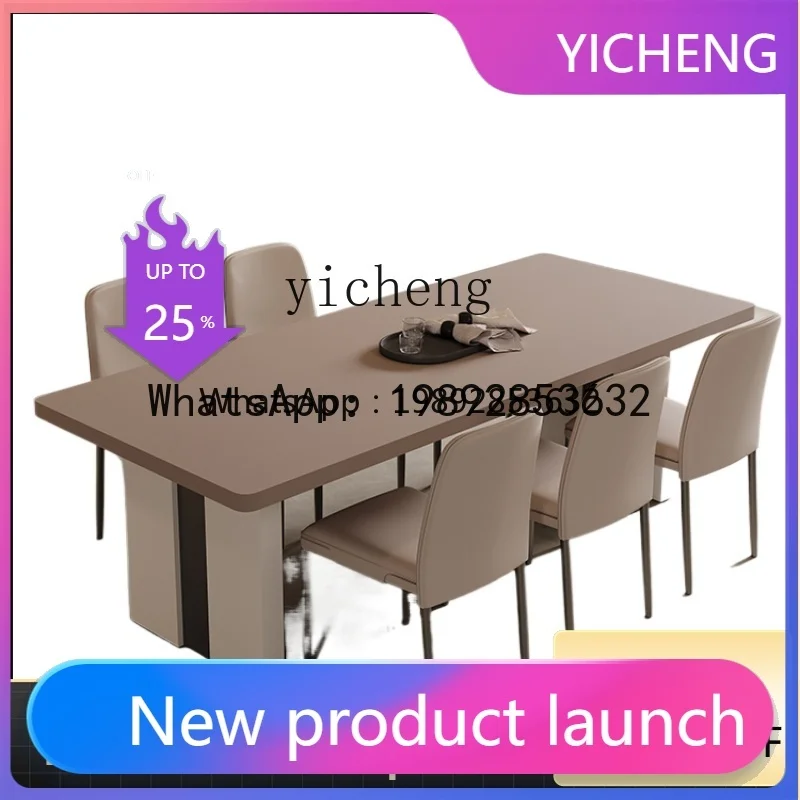 

Stone Plate Dining Tables and Chairs Set Light Luxury Designer Small Apartment Modern Minimalist