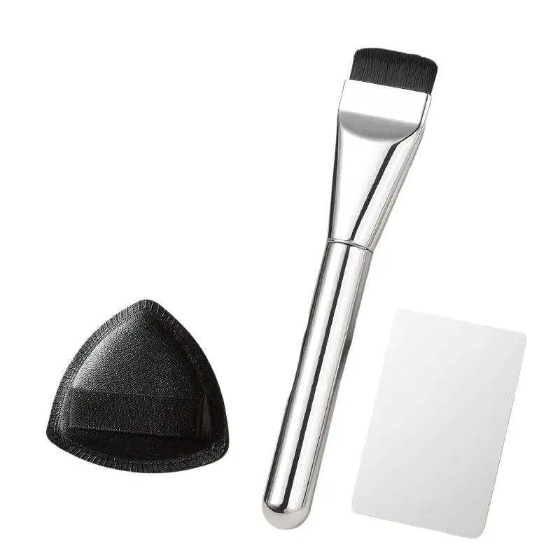 Kit de Ferramentas de Maquiagem 2/4 Peças, Pincéis para Base, Paleta de Mistura e Esponja de Veludo