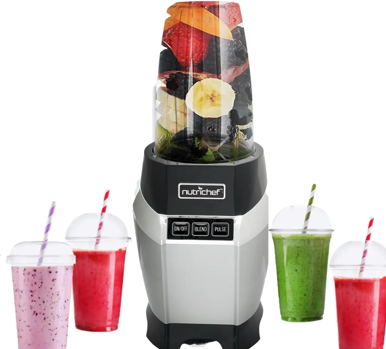 

Personal Electric Single Serve Blender-Small Professional Kitchen Countertop Mini Blender for Shakes and Smoothies w/Pulse Blend