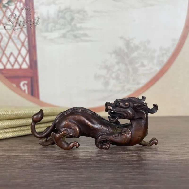 

Retro Solid Copper Pi Xiu Ornament for Home Tea Table