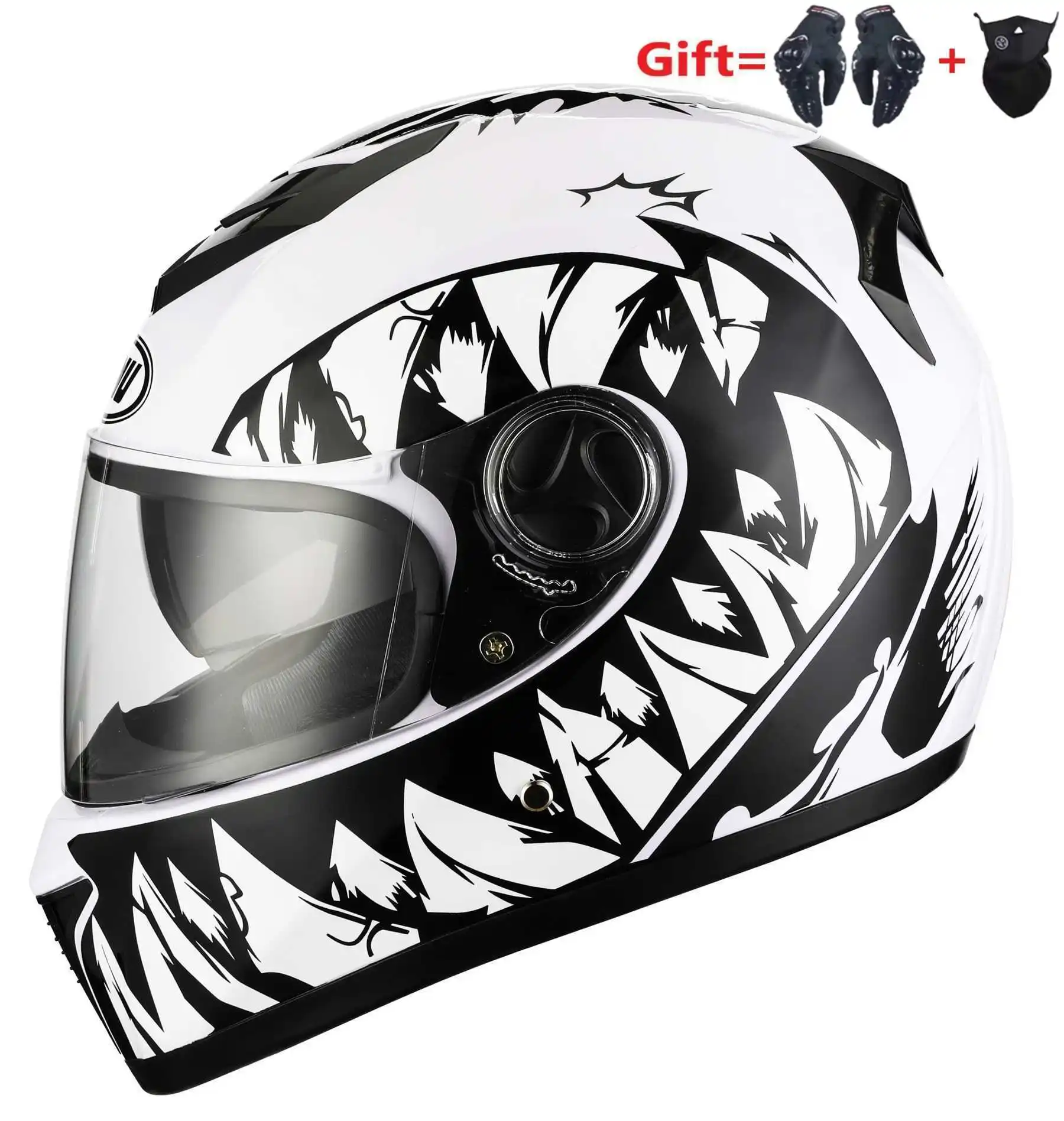 2 Gifts Motorcycle Helmet Dual Lens DOT Motocross Motorbike Dirt Bike Full Face double visors  Moto For Adults