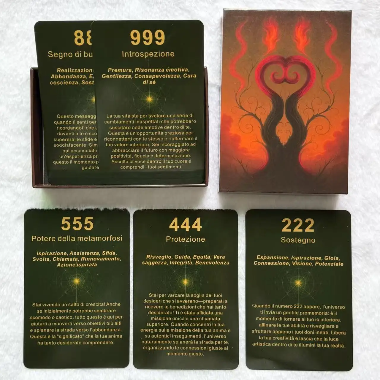 

Italian Oracle Cards, 48 Number Theme Cards with Keywords for Personal Growth, Reflection Tool for Beginners, 12*8cm, 14+