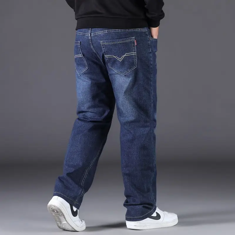 Oversized Jeans Men Spring and Autumn Loose Straight Plus-Sized Plus-Sized Casual Men Clothing Long Pants 2023 New