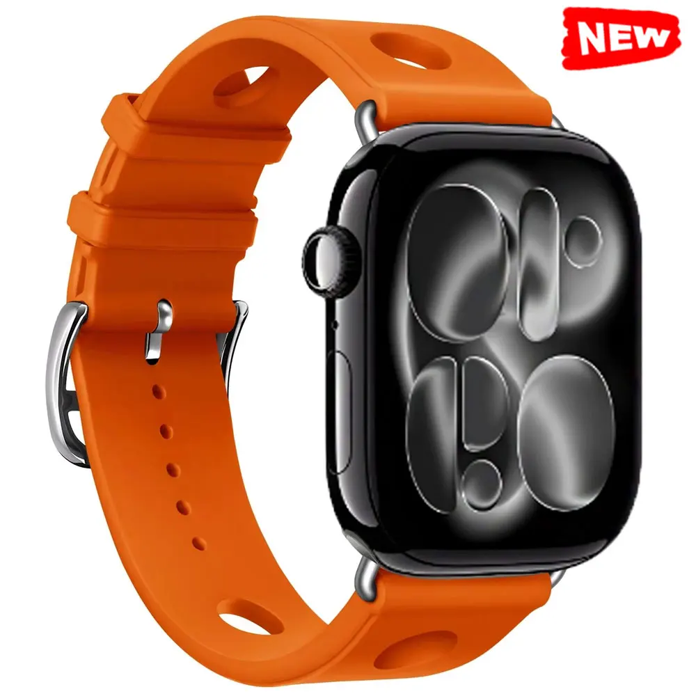 Scub’H Diving Band for Apple Watch Ultra 3 2 1 Series 11 10 9 87 SE 3 High-Performance Rubber Strap for iWatch Breathable Correa