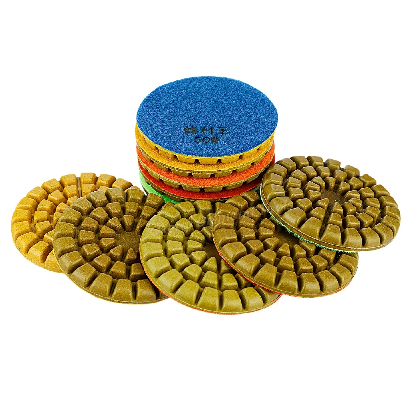 5-teiliges Set 4 Zoll 100mm Bodenpolierpads für Betonboden und Marmor, Dicke 10mm, Nass-Schleifscheiben zum Polieren von Stein – Detail 10