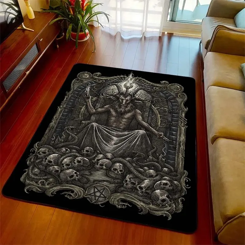 Satan Dämon Schädel Teppich Gothic Wohnkultur Wohnzimmer Flur Boden matte Küche Bad rutsch festen Teppich Schlafzimmer Nacht fuß Teppich
