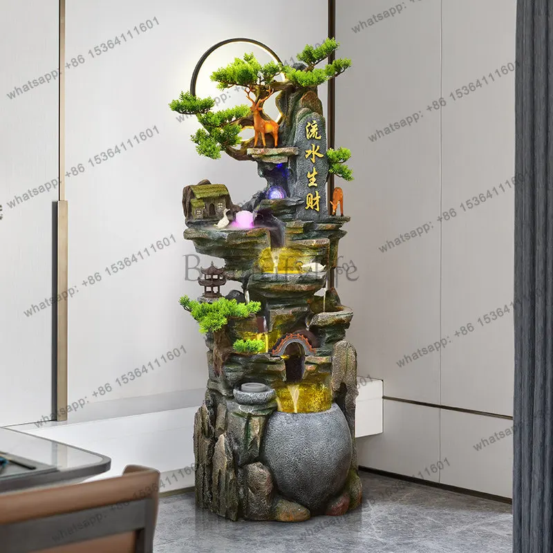 Feng Shui wheel rockery living room office alpine fountain decoration floor