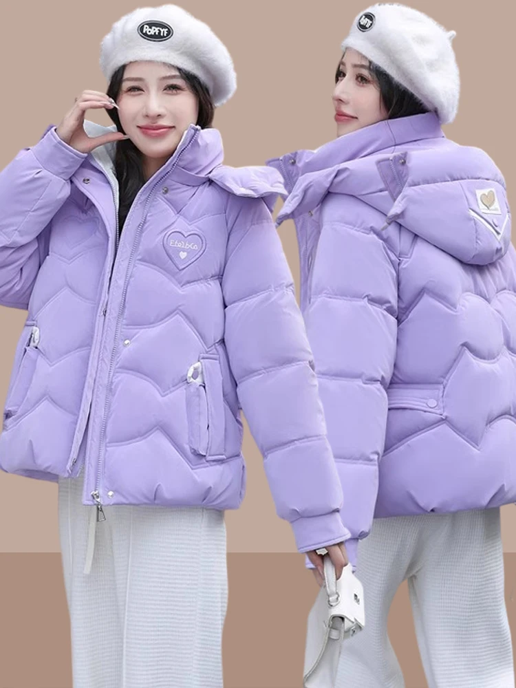 

Женское хлопковое пальто Jaet Autumn Winter Thi Warm Cotton Coat с капюшоном на молнии Regular Sve Long Sve Faionable