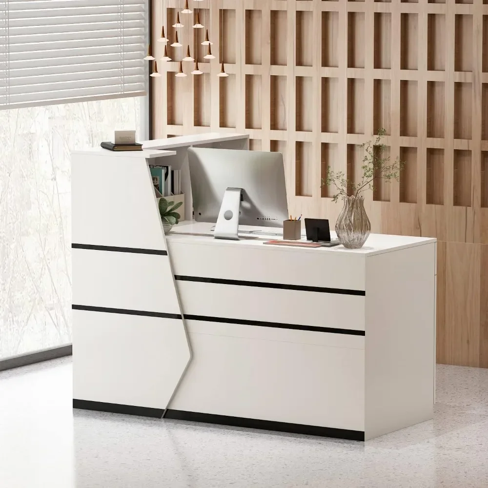 

Help Center Customer Service Reception Counter Desk With Lockable Drawers Shelves Salon Recetion Room Escritorio Retail Counter