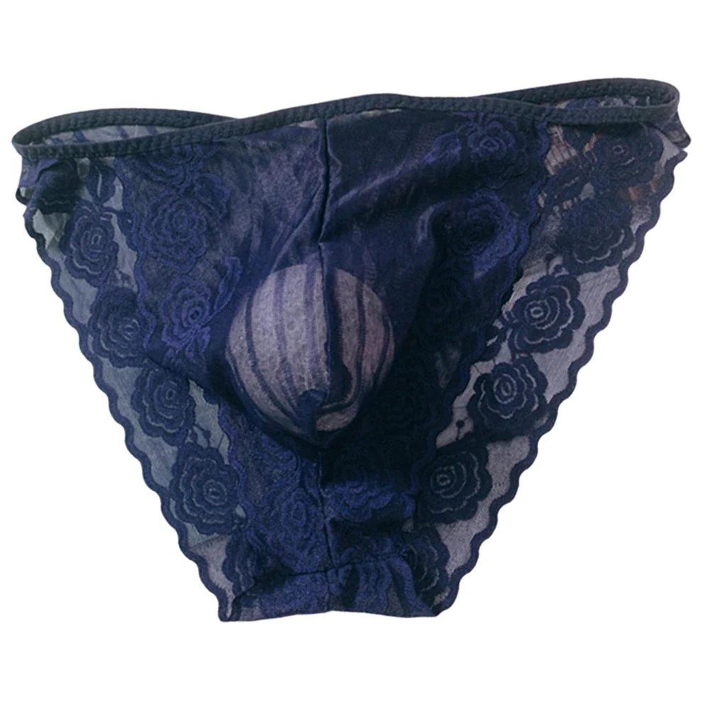 Men Seamless Lace Extreme Men's Panties Mesh Sheer Very Hot Lingerie Gay Sissy Bulge Pouch Bikini Briefs Underwear Underpants