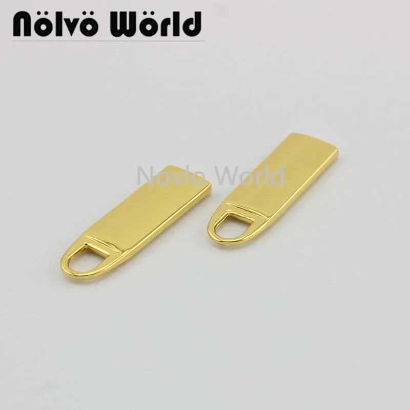 20-100pcs 4 colors 30x9.5mm 5# metal zipper slider head puller flat smooth pull tab zipper repair kits diy accessories