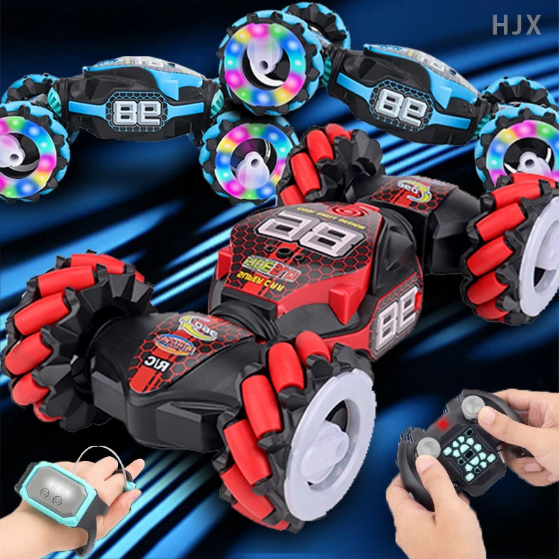 Rc Car Gesture Induction Stunt Drift Off-road Twisting Deformation Climbing Dual Remote Control Vehicle Children Toy for Boy Kid