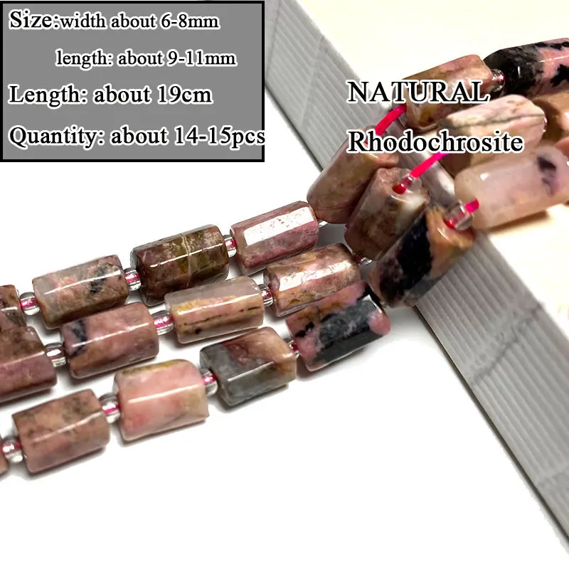 Wholesale Natural Rhodochrosite Various Shape Stone Beads Round Faceted Rondelle Square Oval for Jewelry Making Diy Bracelet