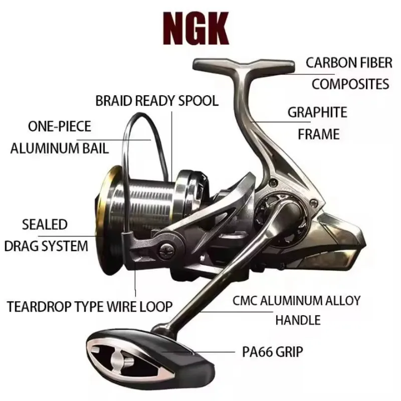 Metal Saltwater Fishing Reel Double Loading Spinning Reels for Carp  for Carp Fishing Tackle