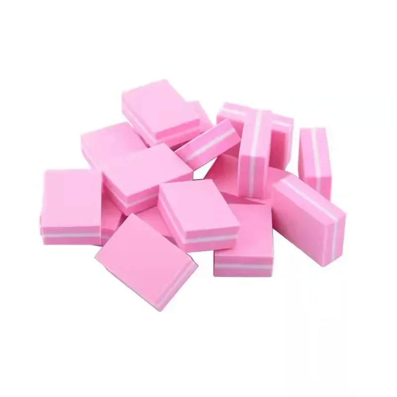 100pcs lot Double-sided Mini Nail File Blocks Colorful Sponge Nail Polish Sanding Buffer Strips Polishing Manicure Tools