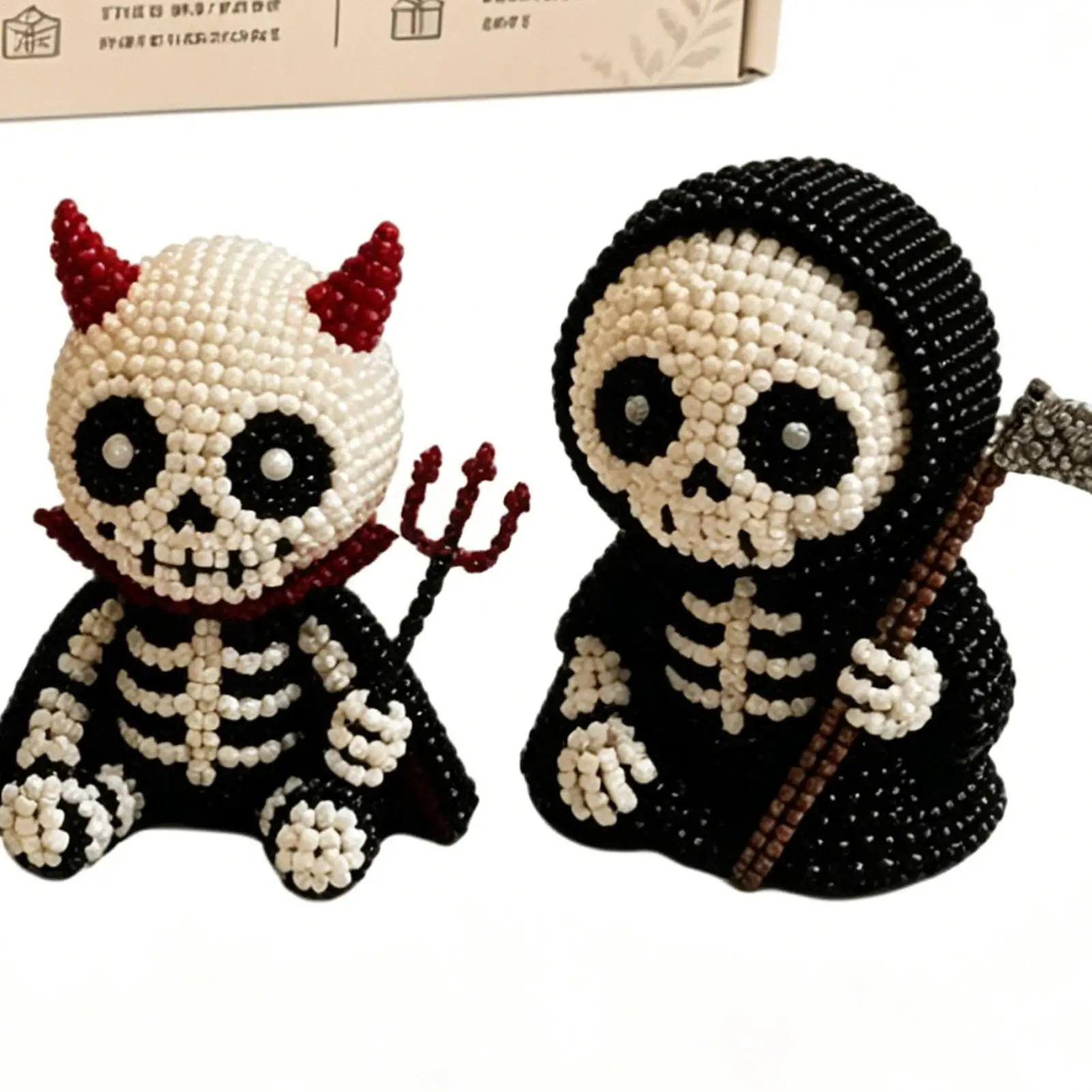 Beaded Skeleton Craft Kit Adorable Halloween Keepsake Toy Beaded Skeleton Figure Ornament Crafts For Home Party Classroom School