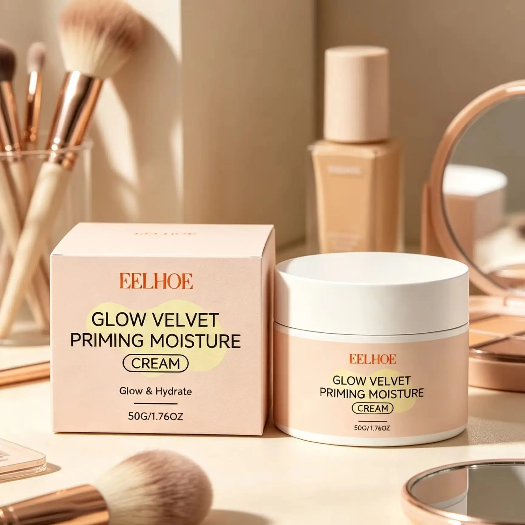 EELHOE Primer Makeup Base Oil Control Glow Skin Radiance Increased Deep Hydration Illuminating Face Cream Pre Makeup Moisturizer