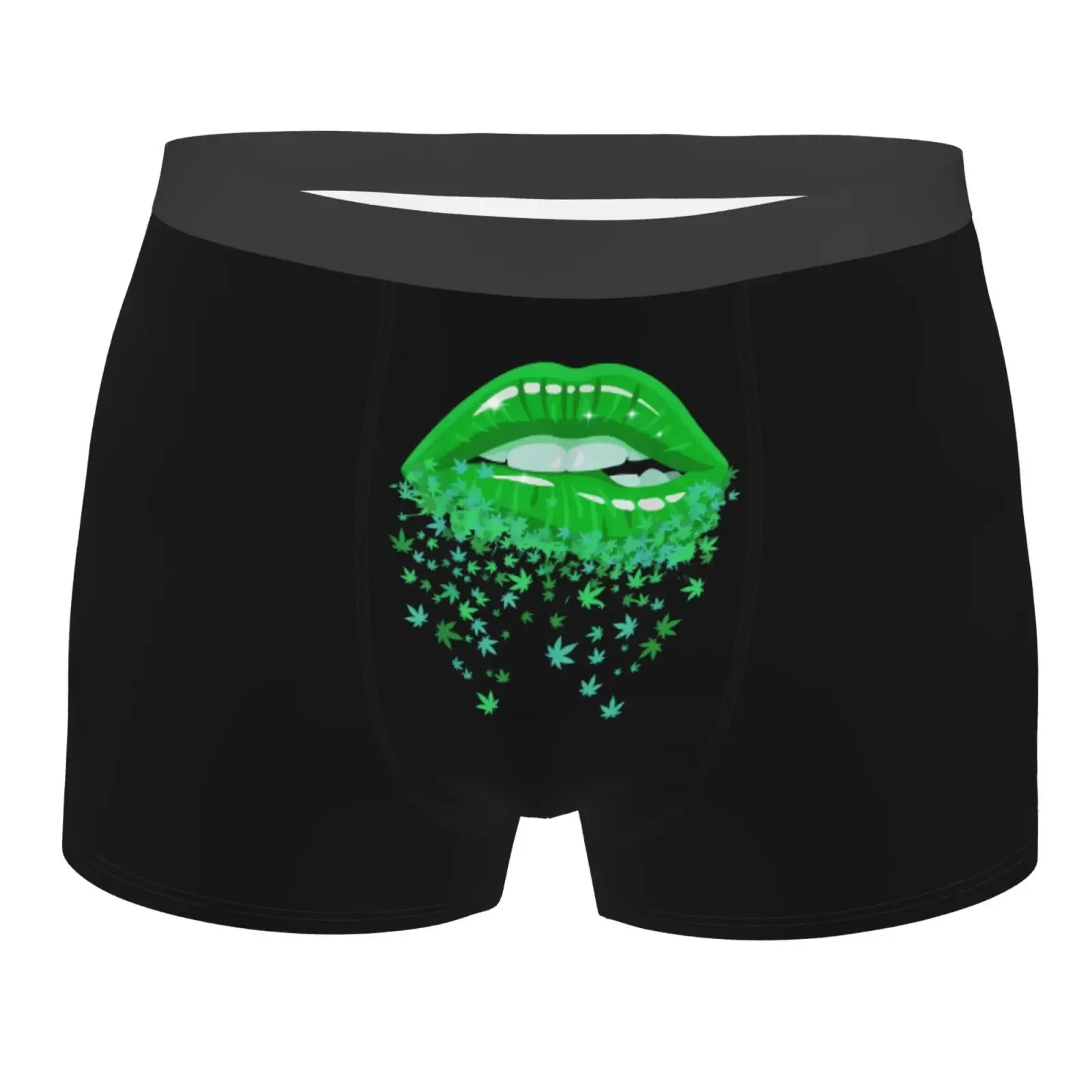Sexy Lips Cannabis Print Men's Underwear Healthy Soft Comfortable High-Quality Men's Briefs Stylish Trendy Casual Sports Panties