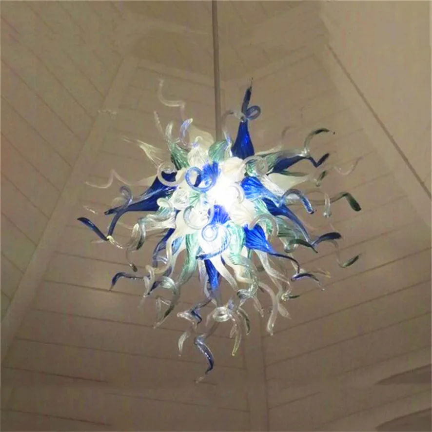 

Hand Blown Glass Chandelier High Ceiling Led Pendnat Lamps for Art Decoration Home Lamp