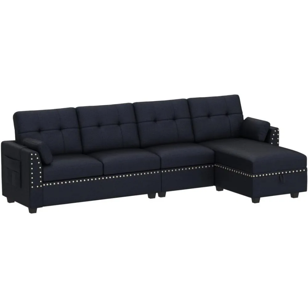 

Velvet Sectional Sofa L Shaped Couch Reversible Sectional Couch Sofa for Small Space