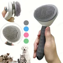 Peine de depilación para mascotas con un solo clic para el cuidado sin esfuerzo de perros y gatos, cepillo deslizante para depilación flotante con función automática 10.000+
