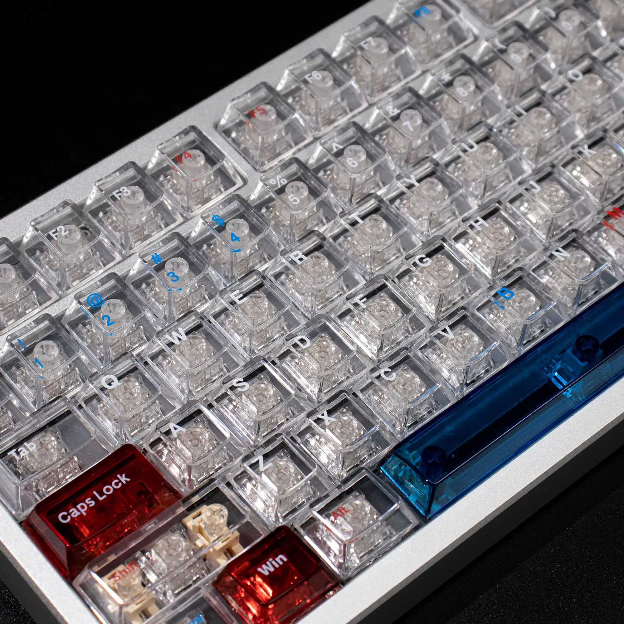 156 keys Transparent Galaxy Keycaps Cherry profile RGB PC keycaps Top Side English keycaps For MX Switches Mechanical Keyboard