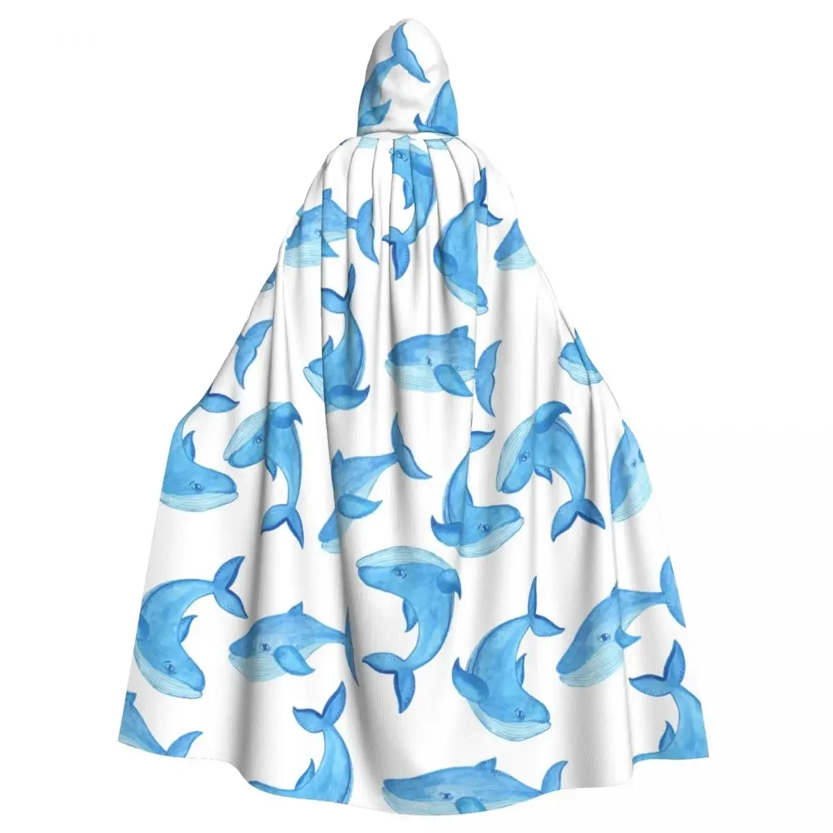 

Blue Whale Cartoon Style Hooded Polyester Unisex Witch Cape Costume Accessory
