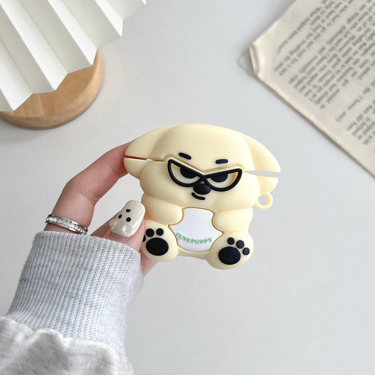 Cartoon Cute  Puppy with Glasses  Silicone Earphone Case for Airpods 3 2 1 Pro  Wireless Headphones Cover Soft Cases Funda