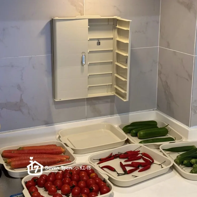 DSA kitchen preparation rack foldable multi-functional side dish household multi-layer box wall-mounted folding storage