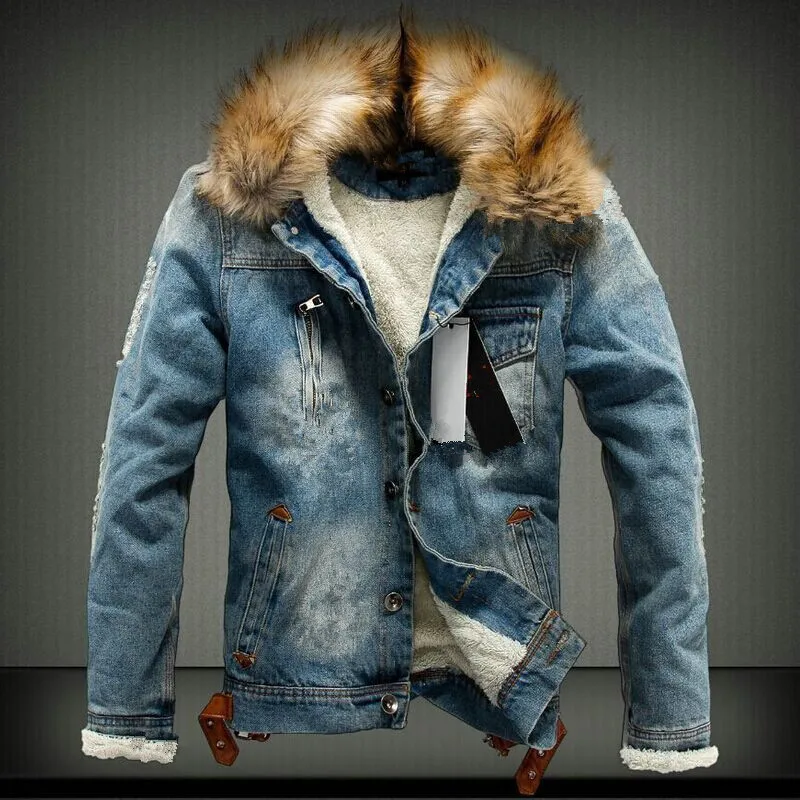 

2025 New autumn and winter couple style men's fleece and thickened youth jacket, cotton-padded jacket, men's denim jacket