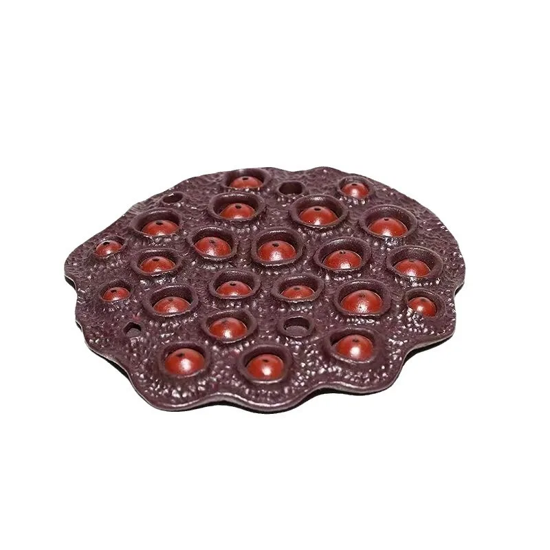 

clay pot bearing tea holder, handmade tea pet lotus pod dry brewing table, small tea tray household pot pad pot towing