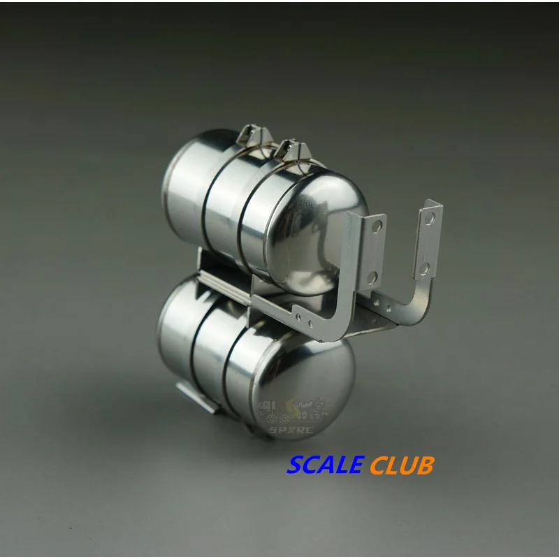 Scaleclub 1/14 cabeça de arrasto lama atualização metal duplo tanque gás para tamiya luu rc caminhão reboque basculante