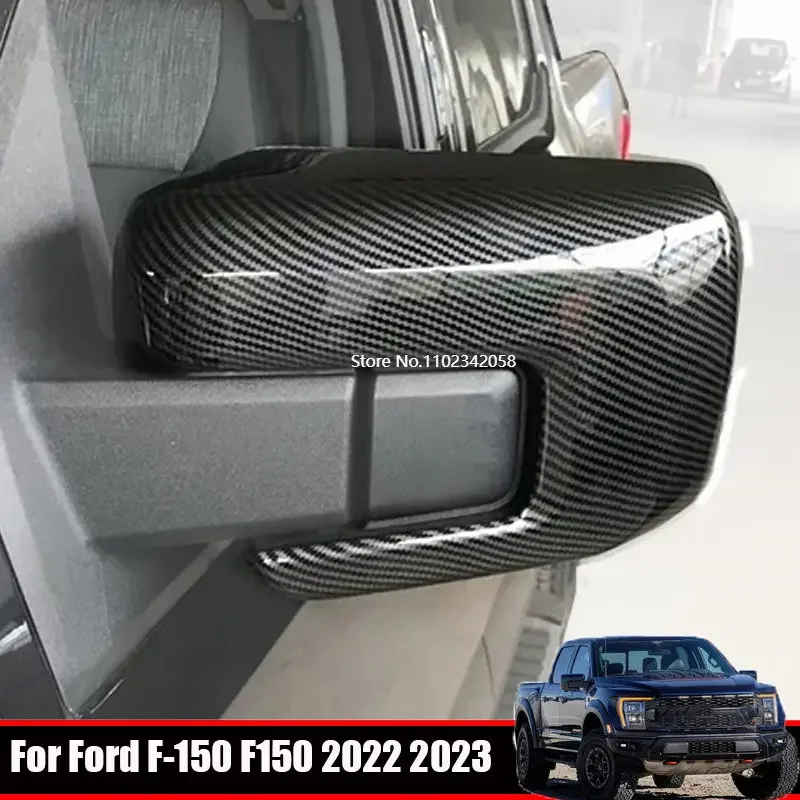 

ABAIWAI For Ford F150 F-150 2022 2023 ABS Auto Front Side Rearview Glass Mirror Cover Trims Frame Rear View Caps cover