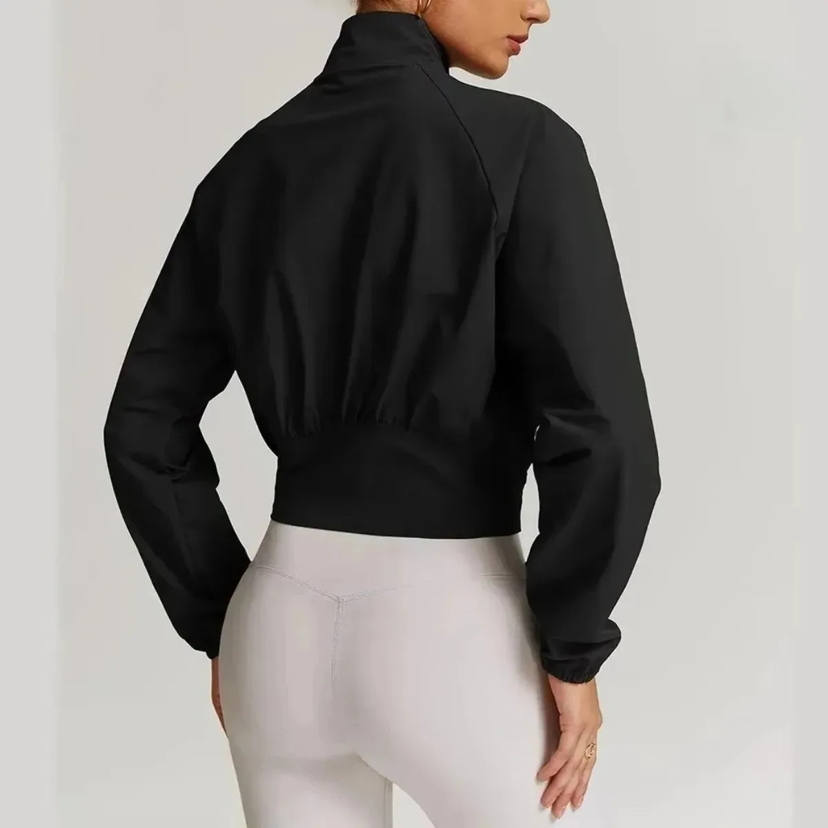 Women's Yoga Quick-drying Stand-up Neck Sports Jacket Thin Windproof Outdoor Running Fitness Long-sleeved Yoga Jacket image 2