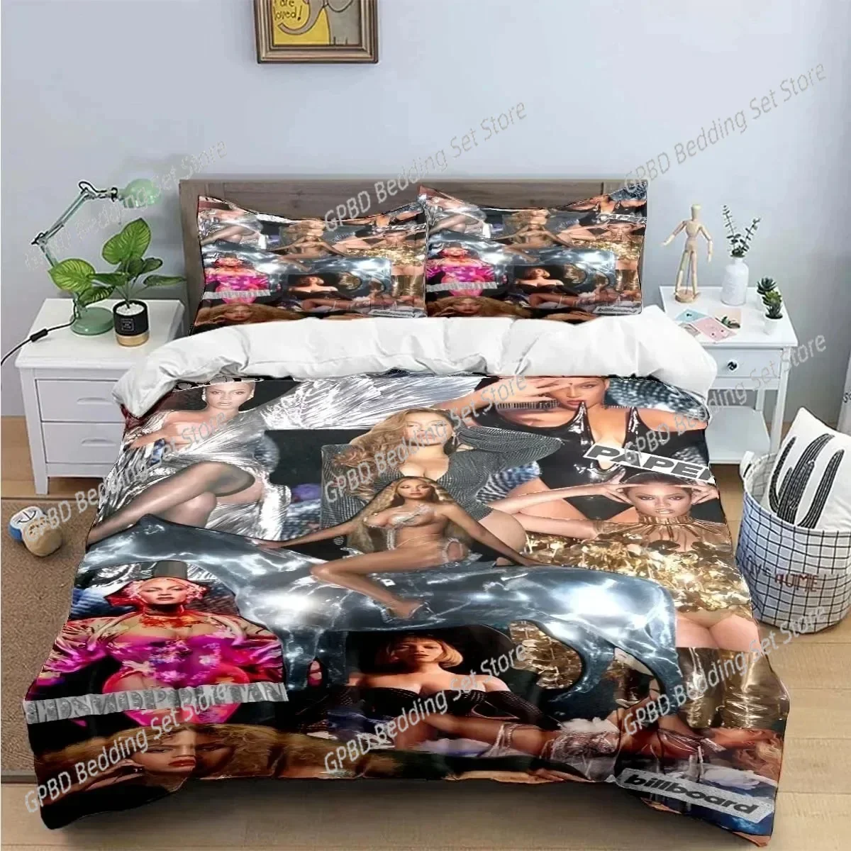 Pop Female Singer B-Beyonce Bedding Set Boys Girls Twin Queen King Size Duvet Cover Pillowcase Bed boys Adult Home Textileextile