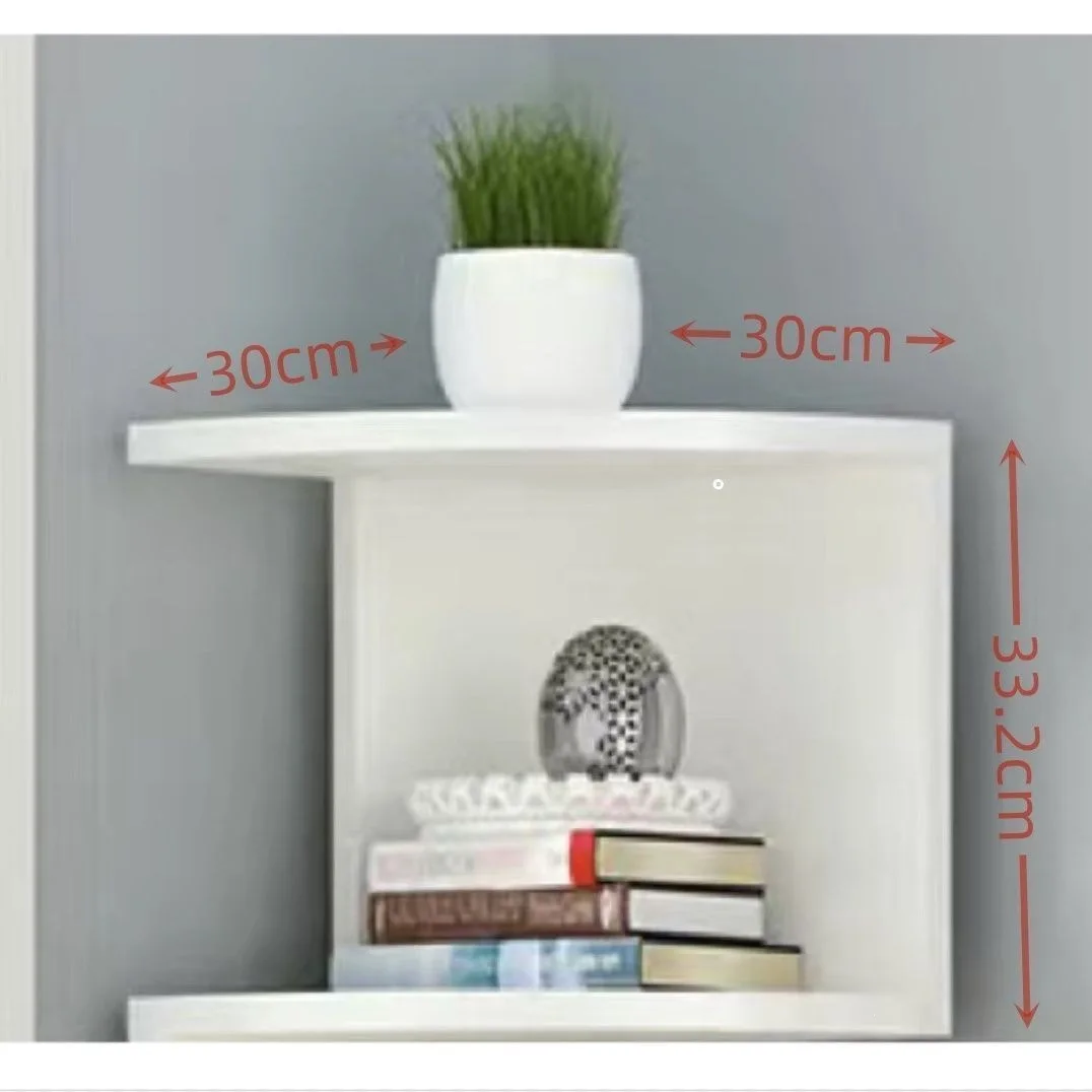 YFY Shelf Simple Floor Creative Triangle Corner Multi-layer Bookcase Home Living Room Bedroom Study Corner Bookshelf