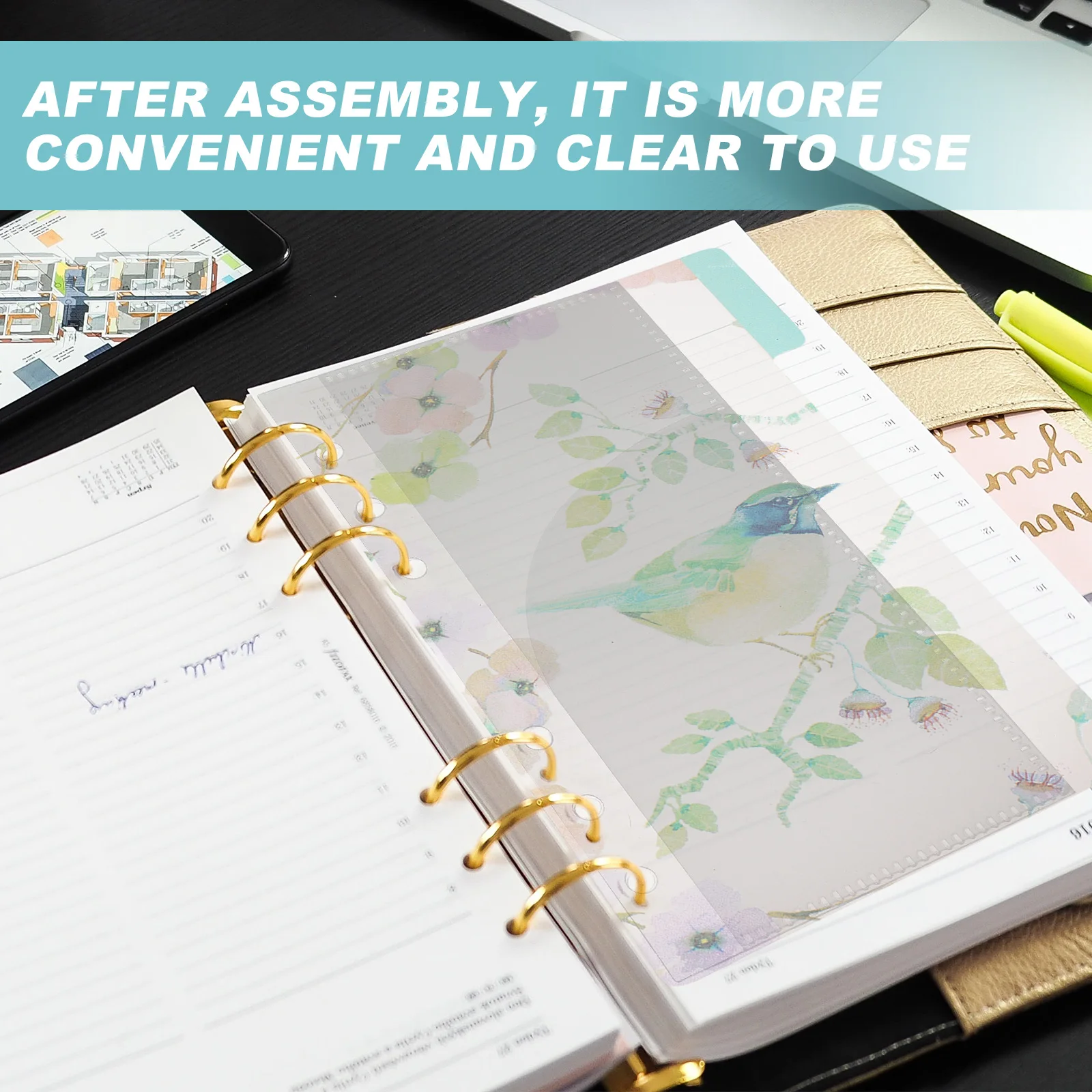 

Notebook Account Office Supplies Binders Dividers with Pockets Planner Inserts Money Pouches for Cash Refills