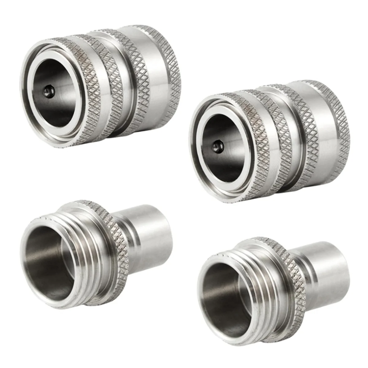 Garden Hose Quick Connect Stainless Steel Water Hose Connector 3/4 Inch GHT Quick Release Connector for Lawn Sprinklers