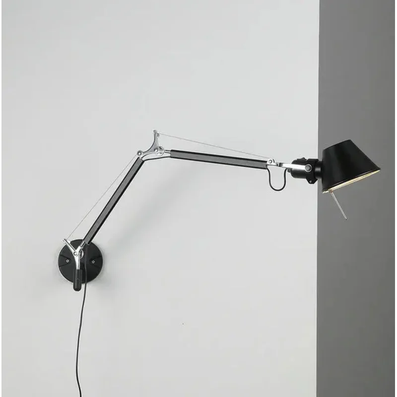 Simple Modern Foldable Wall Lights Long Swing Arm Adjustable Aluminum Sconces Lamps Telescopic Bedroom Office Reading LED