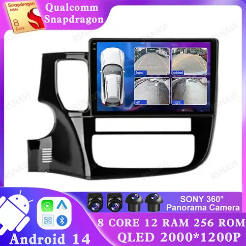 三菱アウトランダー3用ヘッドユニット,android 14,4g lte,gps,qualcomm,bt,dvd,5g,wifi,dsp,ステレオ,gf0w,gg0w,2012-2018