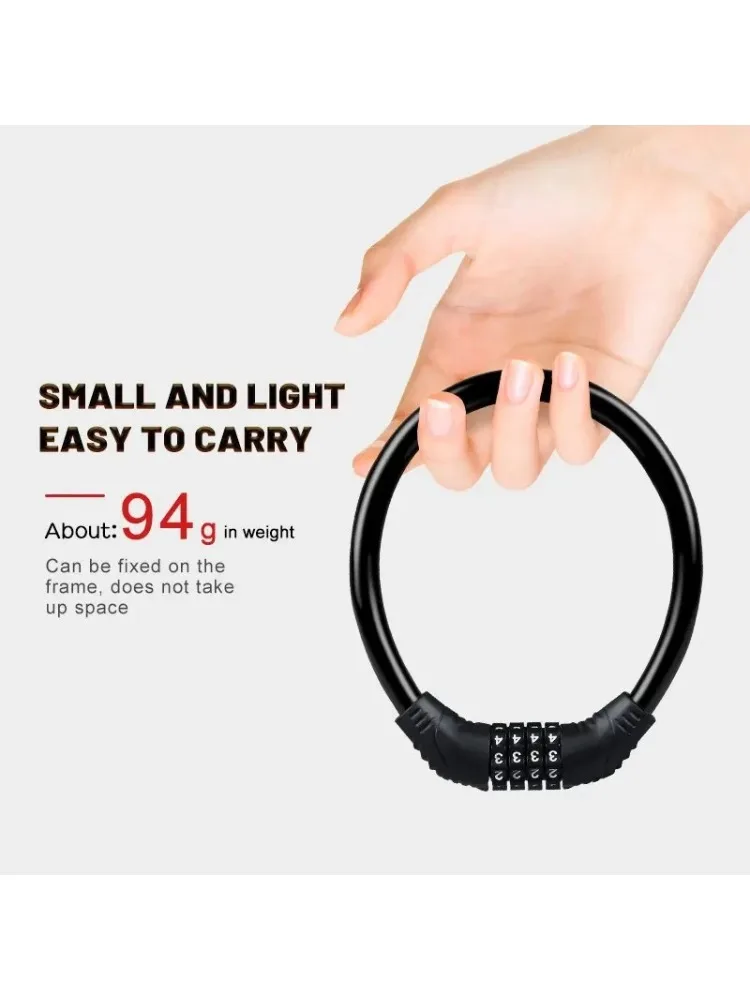 AliExpress NONE 4 Digital Code Bicycle Cable Lock Anti-theft Alloy Steel MTB Road Bike Cable Code Combination Password Lock Security Padlock