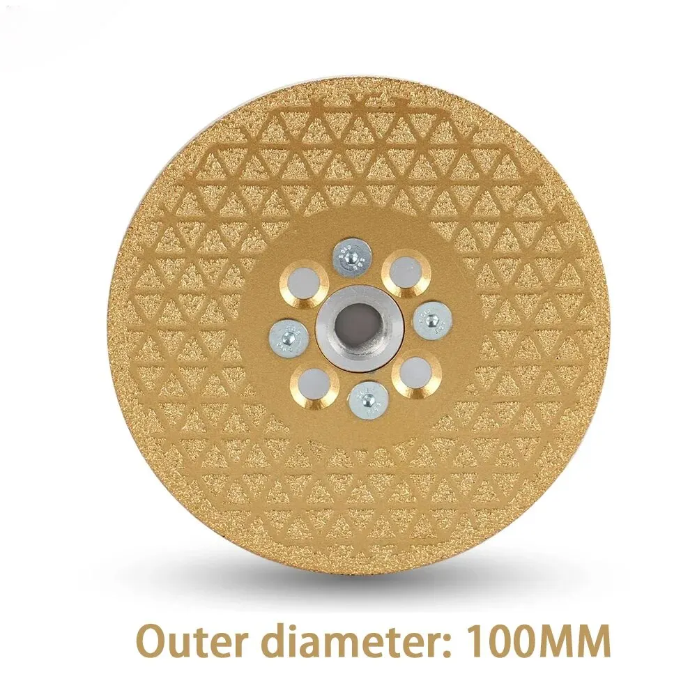 Ф100*M10 Electroplating Double-Sided Full Star (Round) Diamond Cutting Brazed Sanding Blade Marble Quartz Stone Professional