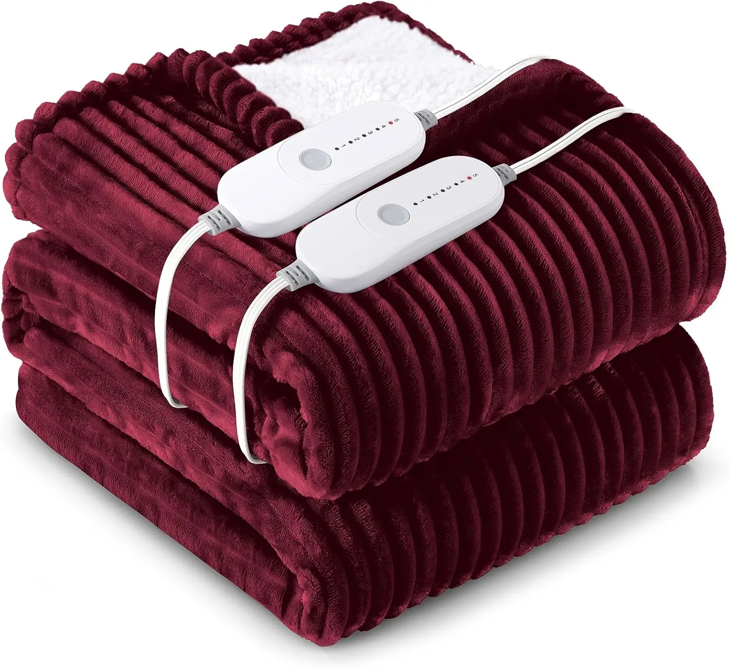 

Queen Size Electric Heated Blanket with 5 Heat Settings, Auto Shut-Off & Machine Washable - Red