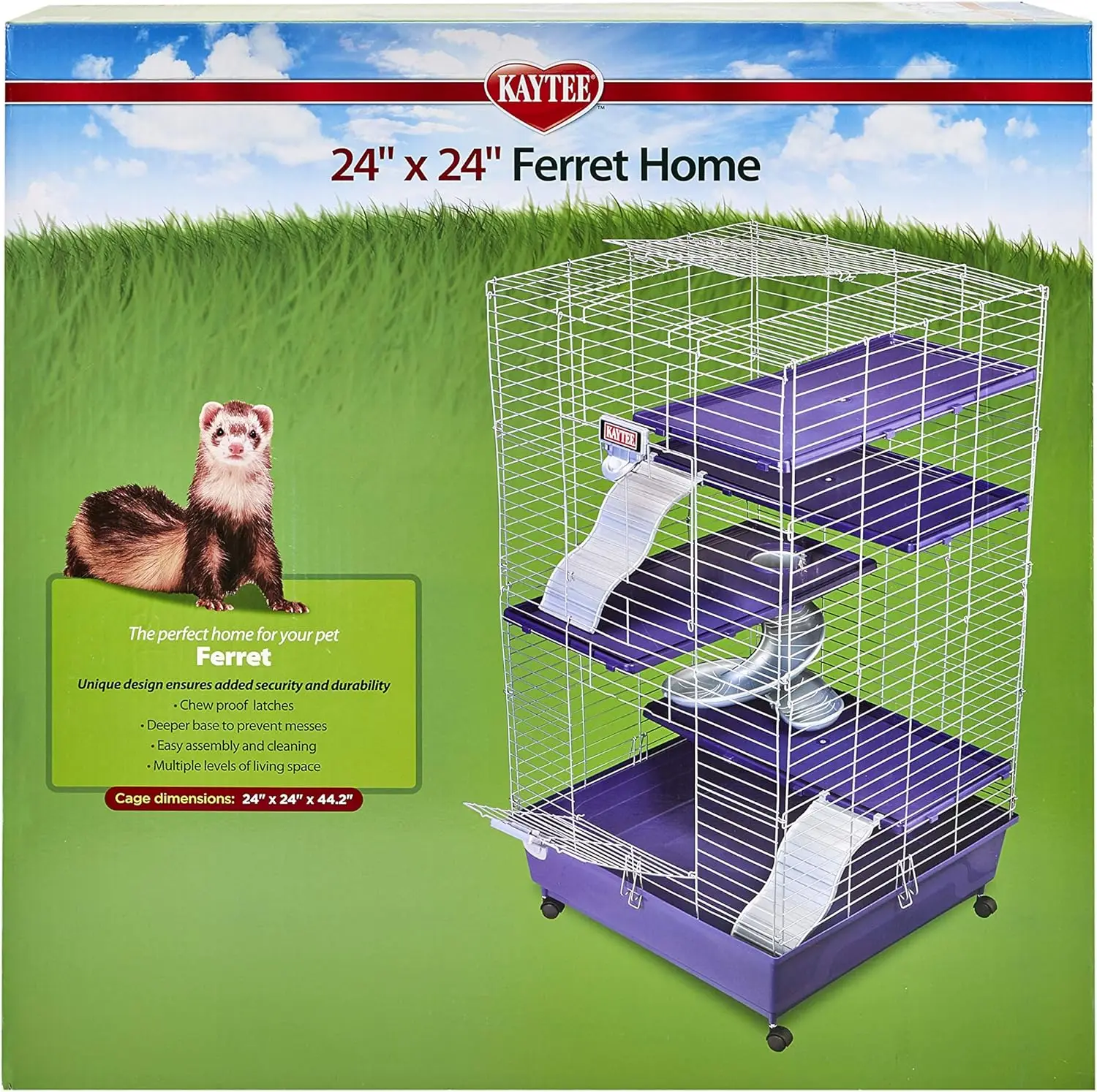 

Multi-Level Ferret Habitat with Wheels for Home Use