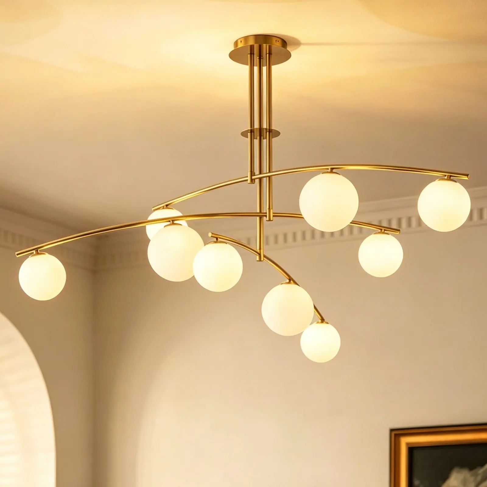 Nordic Minimalist Chandelier 2026 Murano Glass Pendant lamp Adjustable Dimmable White Ceiling Light Luster for Dining Room
