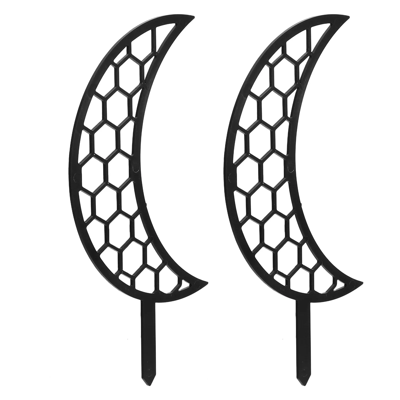 

2Pcs Plant Climbing Support Stakes Moon Shape Climbing Frame Decorative Potted Plant Holder Garden Trellis Indoor Outdoor