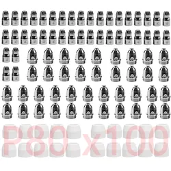 100pcs P80 Plasma Cutter Electrode Shield Nozzle 1.1mm/1.3mm/1.5mm/1.7mm For Air Plasma Cutting Torch