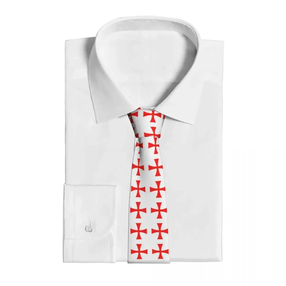 Mens Tie Templar Symbol Neck Ties Jesus God Classic Elegant Collar Tie Custom DIY Daily Wear Party Quality Necktie Accessories